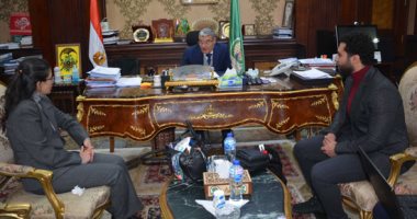 محافظ المنيا يستقبل وفد التكتلات الاقتصادية ببرنامج التنمية المحلية بصعيد مصر