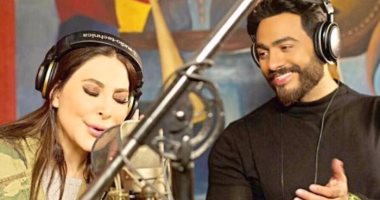 سر لقاء تامر حسنى وإليسا فى الشيخ زايد .. صور