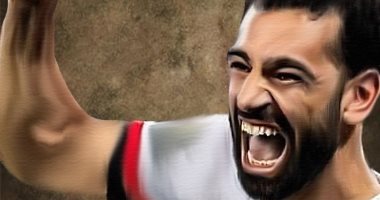 الفرعون المصرى مو.. "حمد" يشارك بورتريه لصلاح تقديرا لإنجازاته وأرقامه القياسية