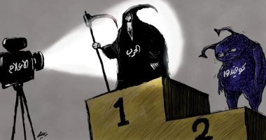 كاريكاتير اليوم.. الحرب تنتصر على كورونا فى لفت أنظار الإعلام إليها