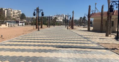 مباشر ..شاهد أعمال التطوير بأكبر ممشى سياحى بالغردقة