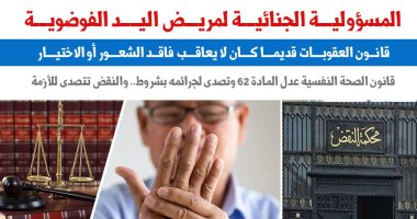 المسؤولية الجنائية لمريض "اليد الغريبة".. نقلا عن "برلماني"   