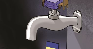 المفاوضات هى الحل لإخماد الحرب على أوكرانيا فى كاريكاتير إماراتى