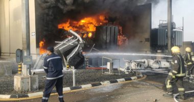 التحالف العربي: حريق بمحطة توزيع الكهرباء بمنطقة بصامطة نتيجة لمقذوف معاد