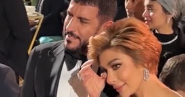 أصالة تبكى تأثرا فى حفل زفاف ابنتها شام الذهبى