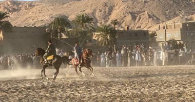 جبل القرنة غرب الأقصر يستقبل ملوك الخيول فى مرماح مولد أبو القمصان.. صور