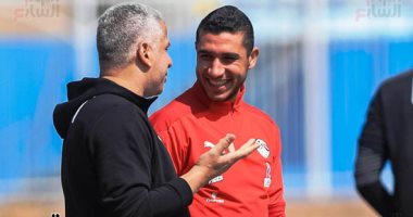 شاهد أول ظهور لرامى ربيعة وعلى جبر فى مران المنتخب قبل السفر للسنغال