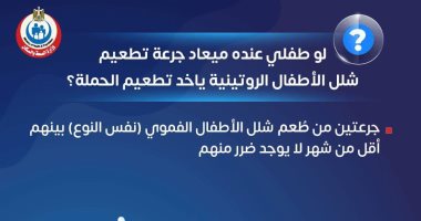 لو طفلك عنده ميعاد جرعة شلل الأطفال الروتينية ممكن ياخد تطعيم الحملة؟ الصحة تعلق