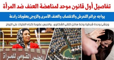 تفاصيل أول قانون موحد لمناهضة العنف ضد المرأة.. نقلا عن برلمانى
