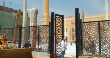 قارئ يبدع فى تصوير أعمال تطوير مسجد وساحة الحسين.. صور