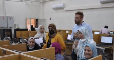 تجربة نظام الاختبارات الإلكترونية لبنك المعرفه المصري بجامعة حلوان