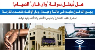 هل سرقة الـ"واى فاى" تُبطل الصيام.. وما هى عقوبتها؟ نقلا عن برلمانى