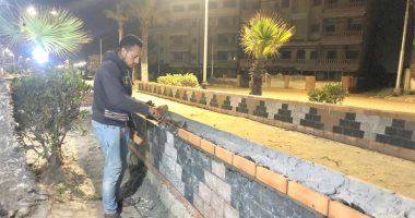 تركيب الطوب الفرعونى بالمصيف والإنترلوك بفوه وحملات نظافة وإزالة تعديات بكفر الشيخ