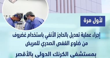 مستشفى الكرنك بالأقصر يجرى عملية ناجحة لتعديل حاجز أنفى لمريض بعد معاناة 5 سنوات