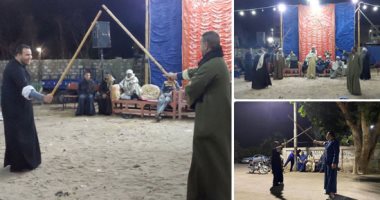 ليالى رمضان تجمع نجوم التحطيب فى أمسيات مميزة بالأقصر.. الشباب والكبار يتجمعون ليلًا لممارسة لعبة العصا التى تجذب الأحبة والأصدقاء.. عميد اللعبة بصعيد مصر: التحطيب ضمن الفنون التراثية وأول من بدأها الفراعنة