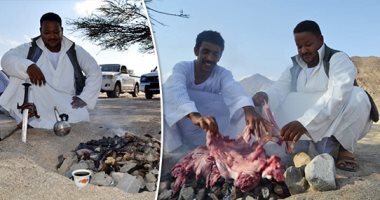 "السلات" أشهر أكلة فى رمضان بحلايب وشلاتين و"الجبنة" أشهر مشروب.. الأولى شوى لحم الضأن على أحجار البازلت.. والثانية المشروب الرسمى لقبائل الصحراء الشرقية يقدم للضيف وعابر السبيل ويصطحبه الراعى والصياد بالرحلات