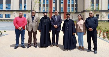 رئيس جامعة المنصورة الجديدة يستقبل وكيل مطرانية دير القديسة دميانة