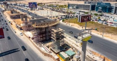 استمرار تنفيذ أعمال مشروع مونوريل غرب النيل.. صور