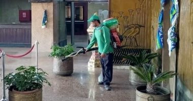 تطهير مبنى وزارة الرى والتشديد على إجراءات النظافة والتعقيم