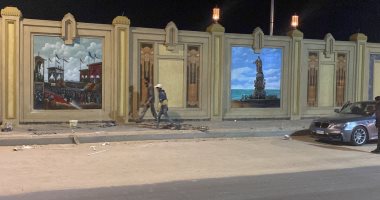 جداريات حفل افتتاح قناة السويس القديمة تُزين المدخل الجنوبى لمحافظة بورسعيد