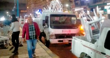 إزالة موانع حاجبة للرؤية بأحد الأندية في منطقة الكورنيش بالإسكندرية