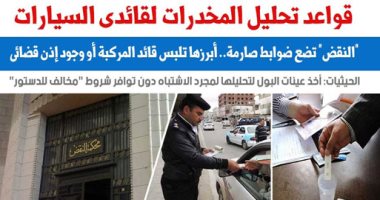 "النقض" تضع ضوابط إجراء تحليل المخدرات لقائدى السيارات.. نقلا عن برلمانى