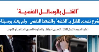 "القتل بالوسائل النفسية".. هل تصدى المشرع للقتل بـ"الخضة"؟ نقلا عن برلماني   