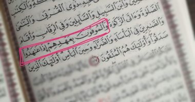 جمال القرآن.. "والموفون بعهدهم إذا عاهدوا" بلاغة وصف الوفاء بالعهد مع الله