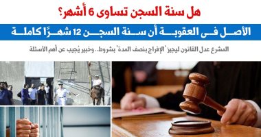هل سنة السجن بـ6 أشهر؟ وماذا يعنى الخروج بعد نصف المدة؟.. نقلا عن برلمانى 