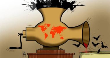 كاريكاتير إماراتى يسلط الضوء على مفرمة الإرهاب