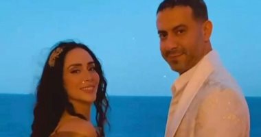 محمد فراج وبسنت شوقى يرقصان على أغانى المهرجانات فى حفل زفافهما.. فيديو