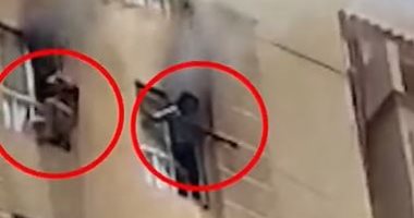 تلفزيون اليوم السابع ينفرد بأول لقطات لإنقاذ ضحايا حريق شقة مدينة نصر