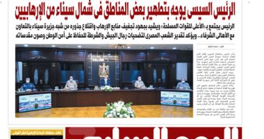 اليوم السابع: الرئيس السيسى يوجه بتطهير بعض مناطق شمال سيناء من الإرهابيين