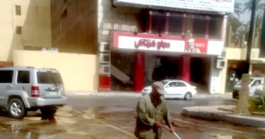 رئيس مدينة الأقصر يتابع حملات النظافة وتهذيب الأشجار بوسط المدينة.. صور