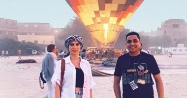 نسرين طافش تستمتع بسحر الحضارة الفرعونية والبالون الطائر فى الأقصر.. صور