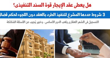 هل يعطى عقد الإيجار قوة السند التنفيذى للطرد؟.. نقلا عن برلمانى