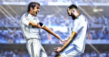 بنزيما ثانى هدافى ريال مدريد عبر تاريخه بالتساوى مع راؤول.. فيديو