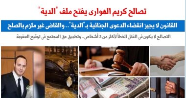 التصالح فى قضية كريم الهوارى يفتح ملف "الدية".. نقلا عن برلمانى