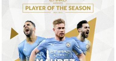 محرز ينافس دي بروين وسيلفا على جائزة لاعب الموسم فى مانشستر سيتي