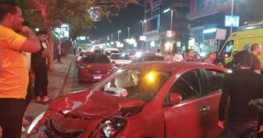 إصابة فتاة ونجاة قائد دراجة بخارية فى حادث تصادم بالدقى