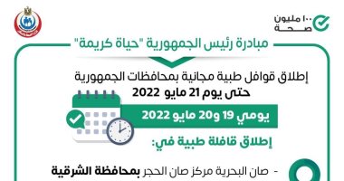 الصحة تطلق قافلة طبية اليوم وغدا بالشرقية ضمن مبادرة "حياة كريمة"