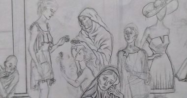 بالورقة والقلم الرصاص.. "زينى" قارئ يرسم ما يدور بداخله من خواطر