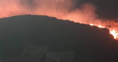 شاهد جهود الحماية المدنية فى إخماد حريق مصنع منسوجات بالمنوفية