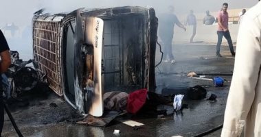 صور ضحايا حادث الإسماعيلية الأليم.. تسبب فى تفحم 7 جثث