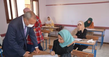 محافظ القليوبية يتفقد لجان امتحانات الدبلومات الفنية بالمدرسة الفندقية ببنها