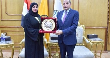 رئيس جامعة بنى سويف يستقبل المستشار الثقافي لمملكة البحرين لبحث التعاون المشترك
