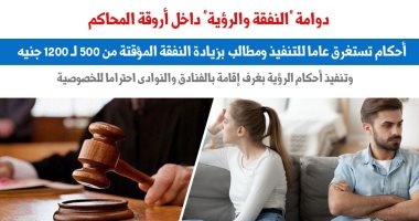 فى إطار الحوار المجتمعى.. دوامة "النفقة والرؤية" داخل أروقة المحاكم.. نقلا عن برلماني