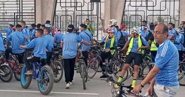 شباب كفر الشيخ يشاركون فى ماراثون  احتفالا باليوم العالمى للدراجات