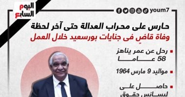 حارس على محراب العدالة لآخر لحظة.. وفاة قاض بجنايات بورسعيد خلال العمل.. انفو