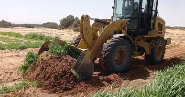 إزالة تعديات على 20 فدان أرض دولة مزروعة بمياه الصرف الصحى بالخارحة.. صور